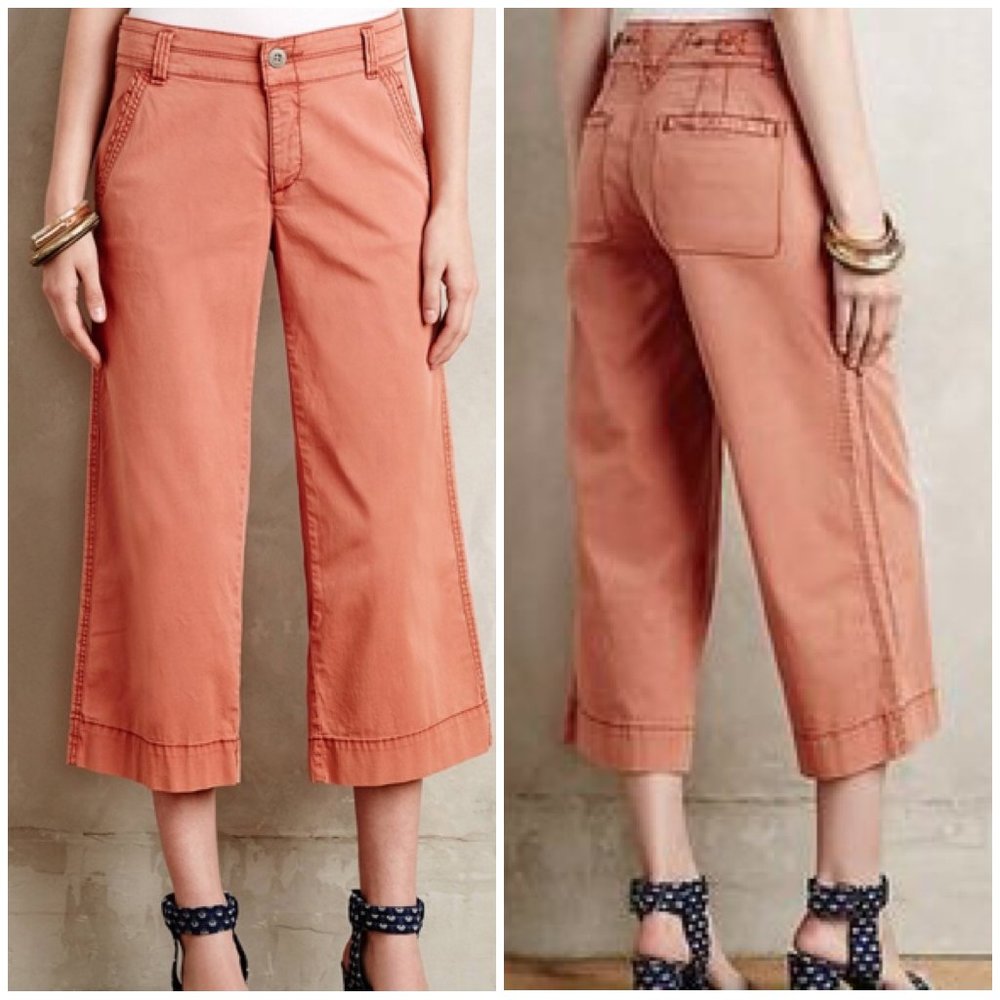 NWT Anthropologie Hei Hei Coral Capris